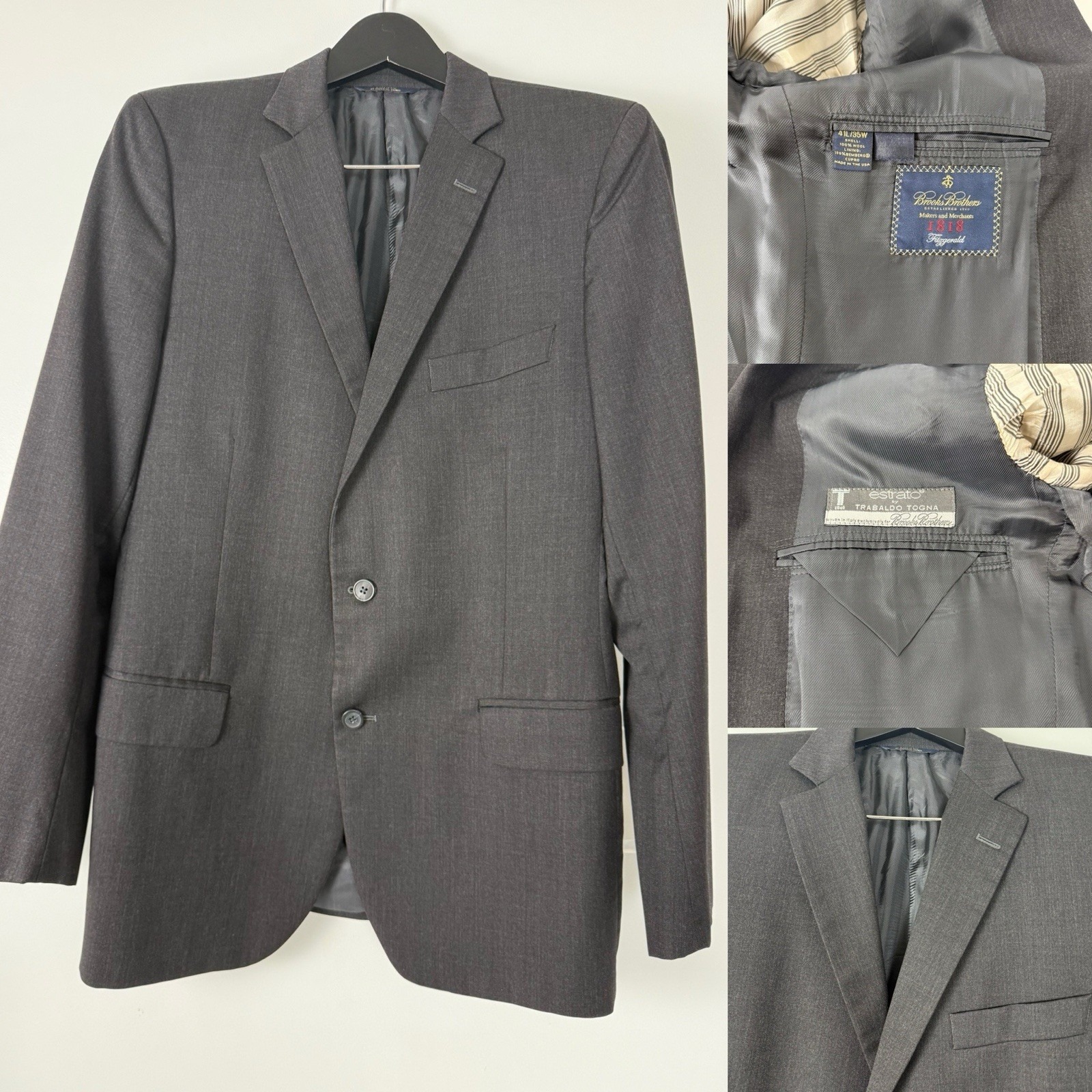 Mint! Brooks Brothers 1818 Fitzgerald Estrato Trabaldo Tonga Wool Blazer 31l 35w